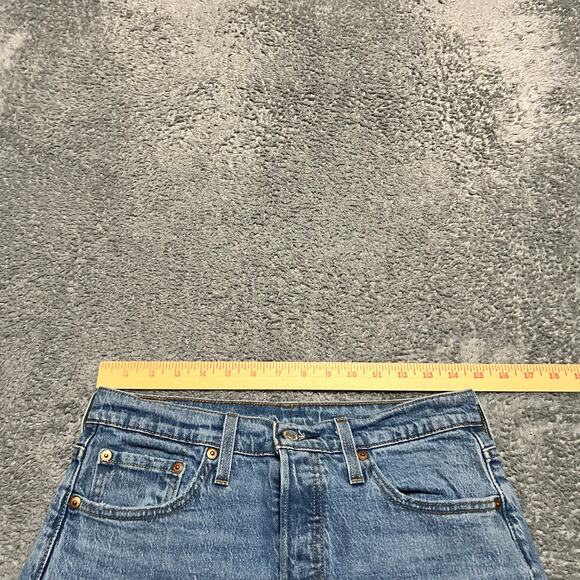 Levi's 501 S Jeans Womens 29 x30 Button Fly High Rise Blue Raw Hem Stretch - Picture 11 of 11